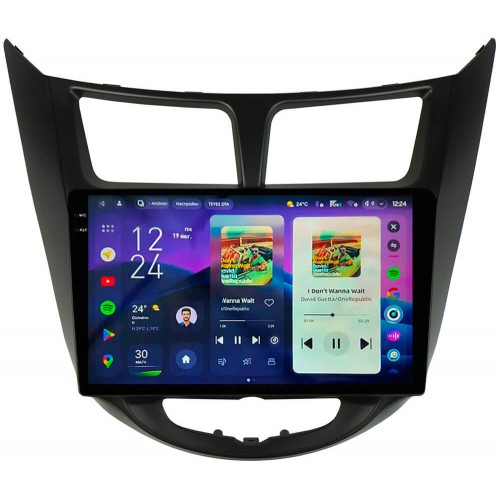 Штатна магнітола Teyes CC4 2k 6+64 Gb Hyundai Solaris 1 2010-2016 Black 9"