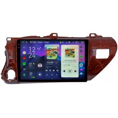 Штатна магнітола Teyes CC4 Pro 2k 12+256 Gb Toyota Hilux Pick Up AN120 2015-2020 Mahogany 10"