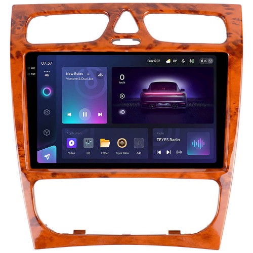 Штатна магнітола Teyes CC3 2k 4+64 Gb Mercedes-Benz C-Class S203 CL203 W203 2000-2004 Wooden 9"