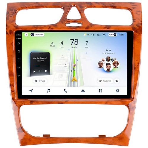 Штатная магнитола Teyes CC4L 4+64 Gb Mercedes-Benz C-Class S203 CL203 W203 2000-2004 Wooden 9"