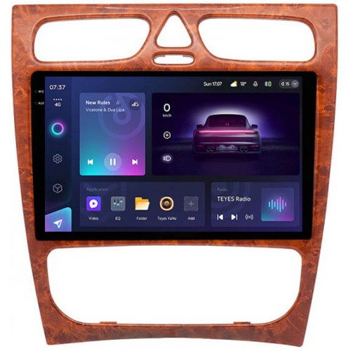Штатна магнітола Teyes CC3 2k 6+128 Gb 360° Mercedes-Benz C-Class S203 CL203 W203 2000-2004 Wooden 9"