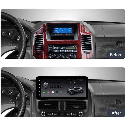 Штатна магнітола Teyes LUX ONE 4+64 Gb Mitsubishi Pajero 3 V70 V60 1999-2006 12.3"