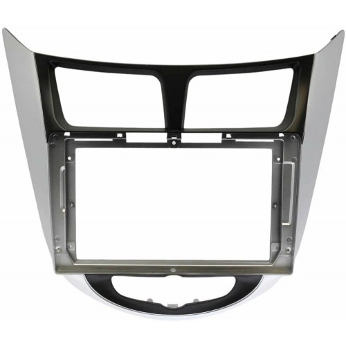 Перехідна рамка під Hyundai Solaris 1 2010-2016 Silver+Black 9"