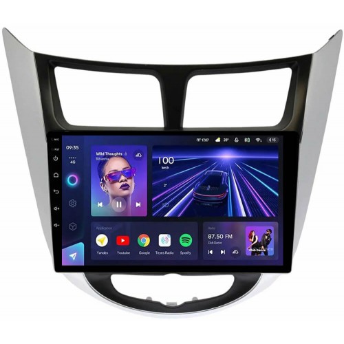 Штатна магнітола Teyes CC3 4+32 Gb Hyundai Solaris 1 2010-2016 Silver+Black 9"
