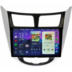 Штатна магнітола Teyes CC4 Pro 2k 12+256 Gb Hyundai Solaris 1 2010-2016 Silver+Black 9"