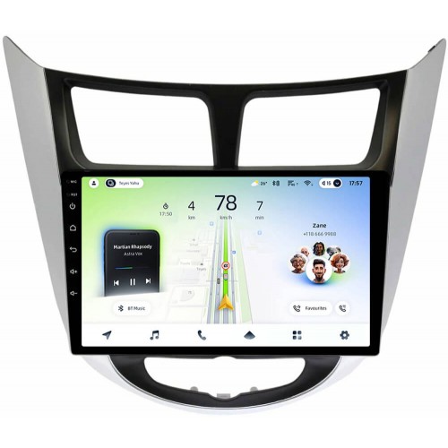 Штатна магнітола Teyes CC4L 6+64 Gb Hyundai Solaris 1 2010-2016 Silver+Black 9"